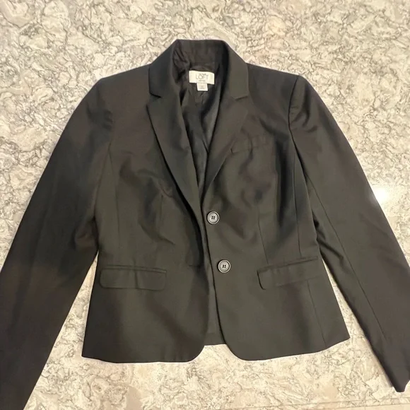 Loft Suit Jacket - Black Petite Size 0 - Picture 6 of 9